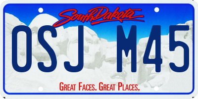 SD license plate 0SJM45