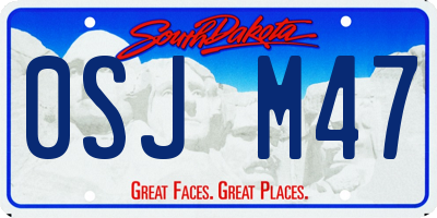 SD license plate 0SJM47