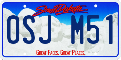 SD license plate 0SJM51