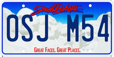 SD license plate 0SJM54