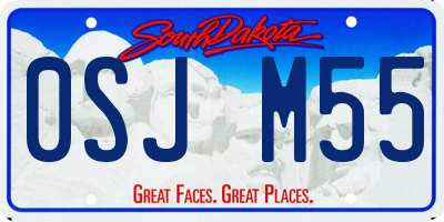 SD license plate 0SJM55