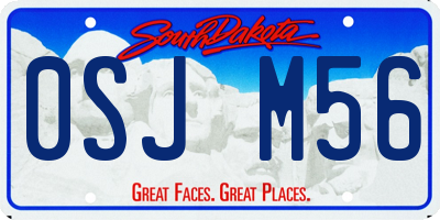 SD license plate 0SJM56