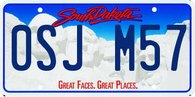 SD license plate 0SJM57