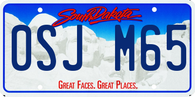 SD license plate 0SJM65