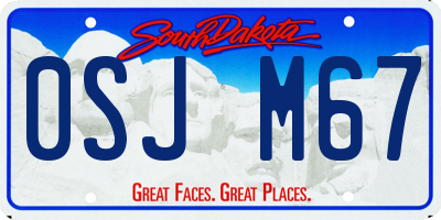 SD license plate 0SJM67