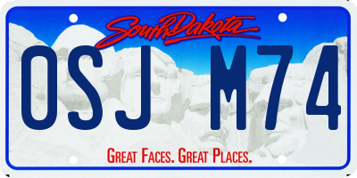 SD license plate 0SJM74