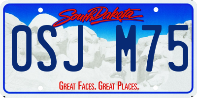 SD license plate 0SJM75