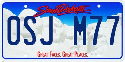 SD license plate 0SJM77