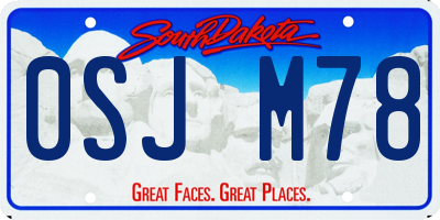 SD license plate 0SJM78