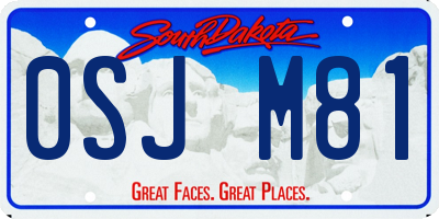 SD license plate 0SJM81