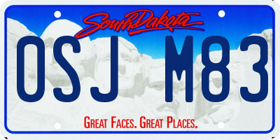 SD license plate 0SJM83
