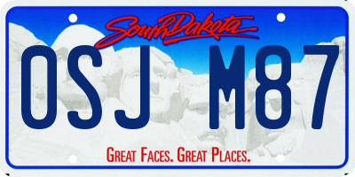 SD license plate 0SJM87