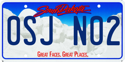 SD license plate 0SJN02