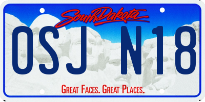 SD license plate 0SJN18