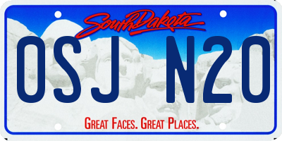 SD license plate 0SJN20
