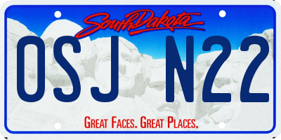 SD license plate 0SJN22