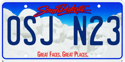 SD license plate 0SJN23