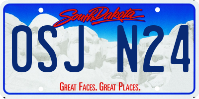 SD license plate 0SJN24