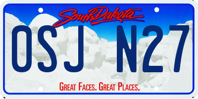 SD license plate 0SJN27