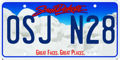 SD license plate 0SJN28