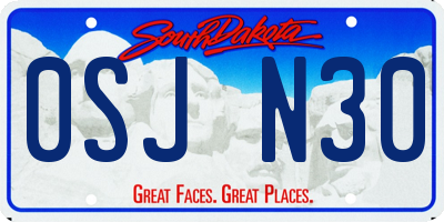 SD license plate 0SJN30