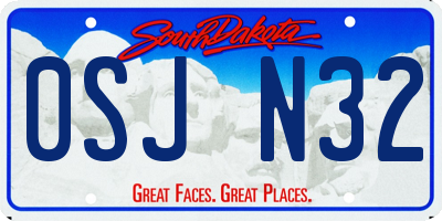 SD license plate 0SJN32