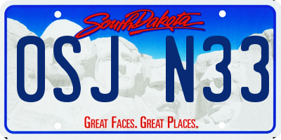 SD license plate 0SJN33
