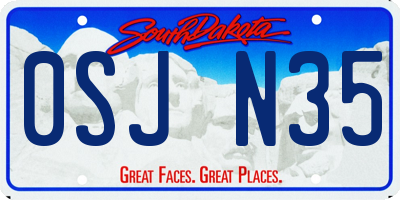 SD license plate 0SJN35