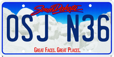 SD license plate 0SJN36