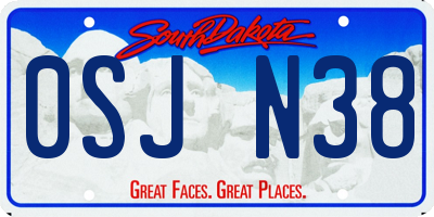 SD license plate 0SJN38