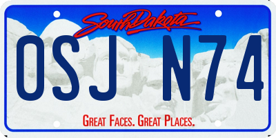 SD license plate 0SJN74