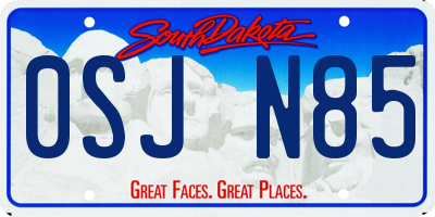 SD license plate 0SJN85