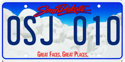 SD license plate 0SJO10