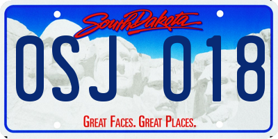 SD license plate 0SJO18