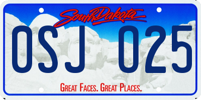SD license plate 0SJO25