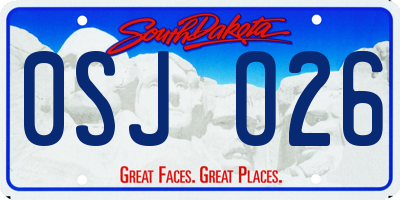 SD license plate 0SJO26