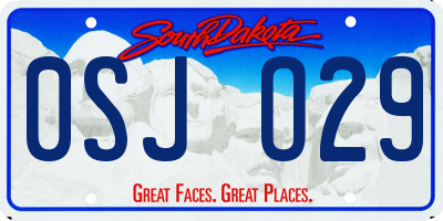 SD license plate 0SJO29