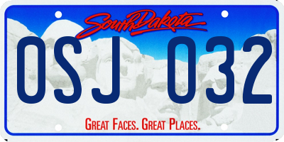 SD license plate 0SJO32