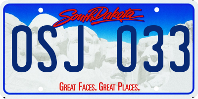 SD license plate 0SJO33
