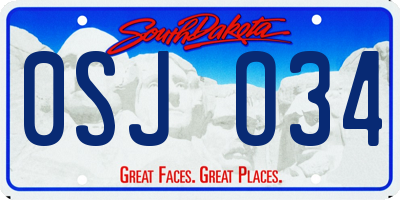 SD license plate 0SJO34
