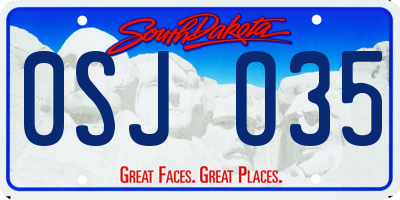 SD license plate 0SJO35