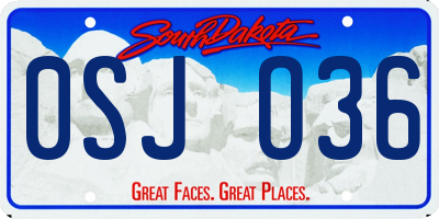 SD license plate 0SJO36