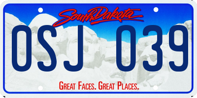 SD license plate 0SJO39