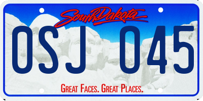 SD license plate 0SJO45