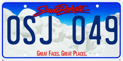 SD license plate 0SJO49