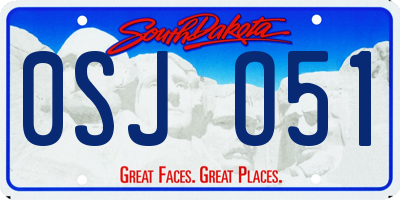 SD license plate 0SJO51