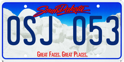 SD license plate 0SJO53