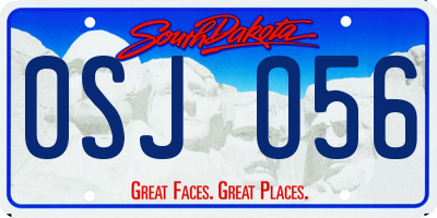 SD license plate 0SJO56