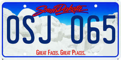 SD license plate 0SJO65