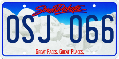 SD license plate 0SJO66